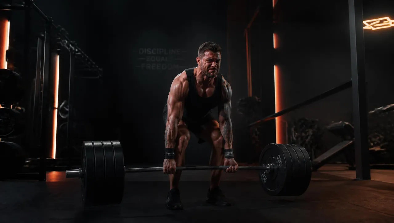 Athlete performing a heavy deadlift at RYZE Fitness Club in Hyderabad